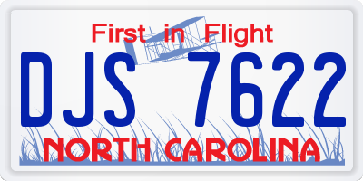 NC license plate DJS7622
