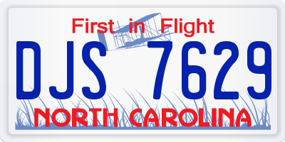 NC license plate DJS7629