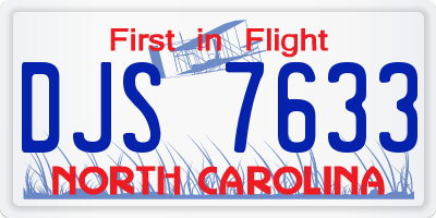 NC license plate DJS7633