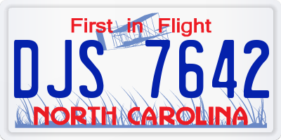 NC license plate DJS7642