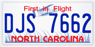 NC license plate DJS7662