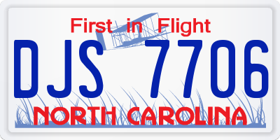 NC license plate DJS7706