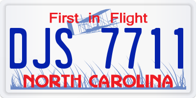 NC license plate DJS7711