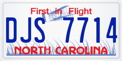 NC license plate DJS7714