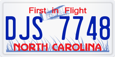 NC license plate DJS7748