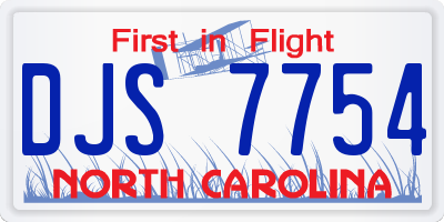 NC license plate DJS7754