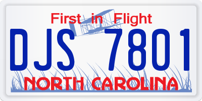 NC license plate DJS7801