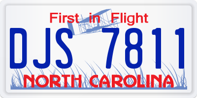 NC license plate DJS7811
