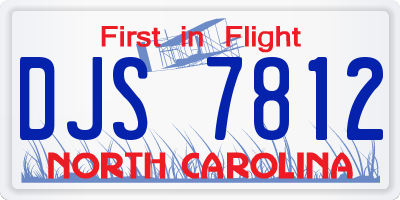 NC license plate DJS7812
