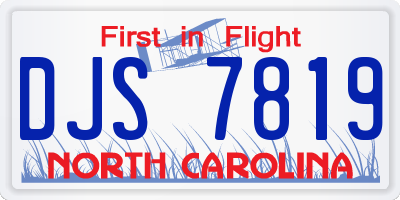 NC license plate DJS7819