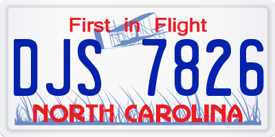 NC license plate DJS7826