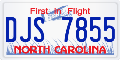 NC license plate DJS7855