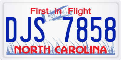 NC license plate DJS7858