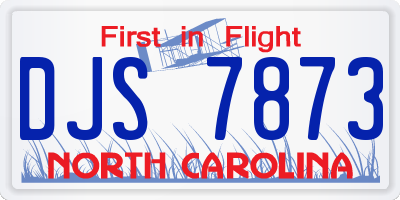 NC license plate DJS7873