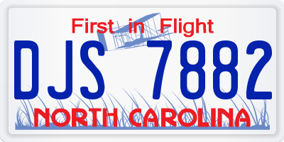 NC license plate DJS7882