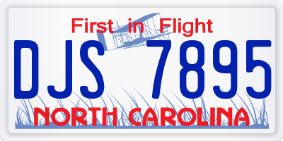 NC license plate DJS7895