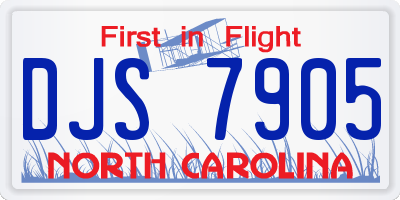 NC license plate DJS7905
