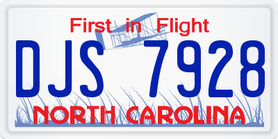 NC license plate DJS7928
