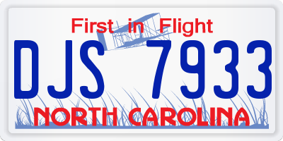 NC license plate DJS7933