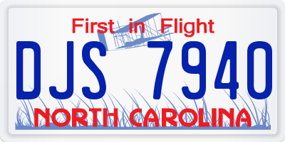 NC license plate DJS7940