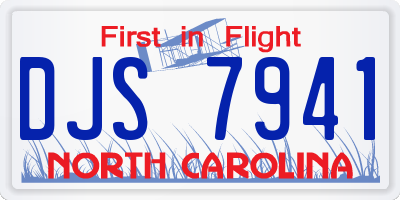NC license plate DJS7941