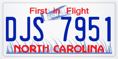 NC license plate DJS7951