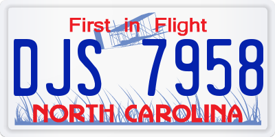 NC license plate DJS7958