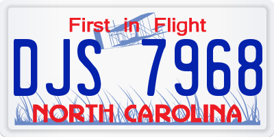 NC license plate DJS7968