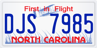 NC license plate DJS7985