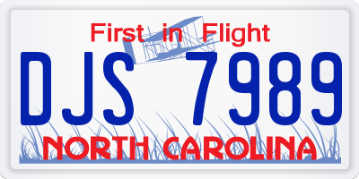 NC license plate DJS7989