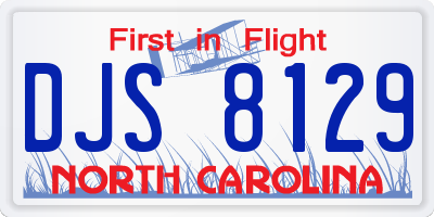 NC license plate DJS8129