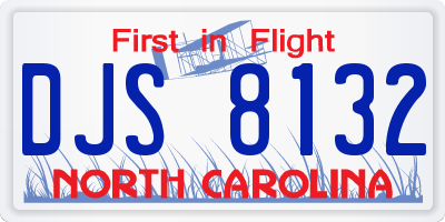 NC license plate DJS8132