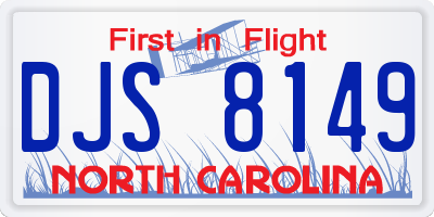 NC license plate DJS8149