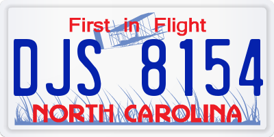 NC license plate DJS8154