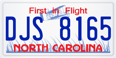 NC license plate DJS8165