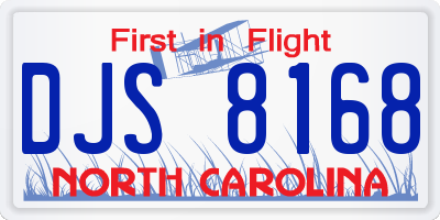 NC license plate DJS8168