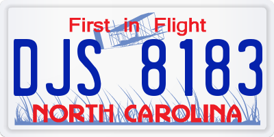 NC license plate DJS8183