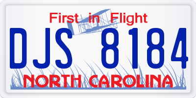 NC license plate DJS8184
