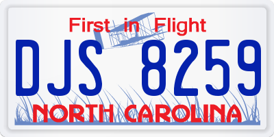NC license plate DJS8259