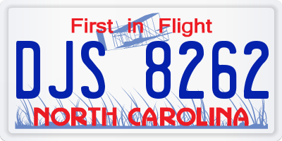 NC license plate DJS8262