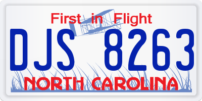 NC license plate DJS8263