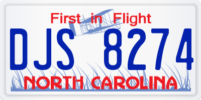 NC license plate DJS8274