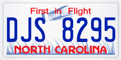 NC license plate DJS8295