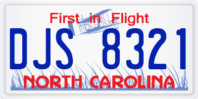 NC license plate DJS8321