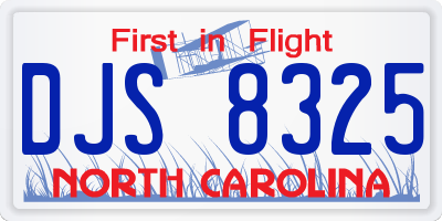 NC license plate DJS8325
