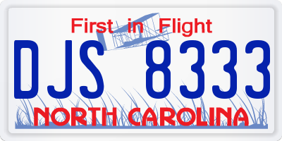 NC license plate DJS8333