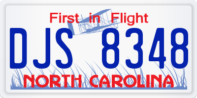 NC license plate DJS8348