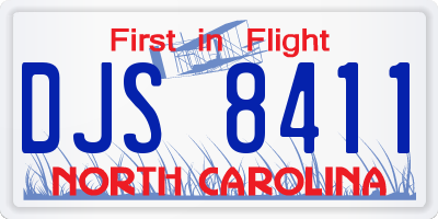 NC license plate DJS8411