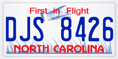 NC license plate DJS8426