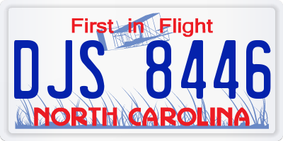 NC license plate DJS8446